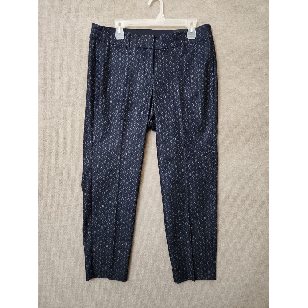 Lane Bryant Allie Ankle Dress Pants Womens 14 Blue Patterned Stretch NEW